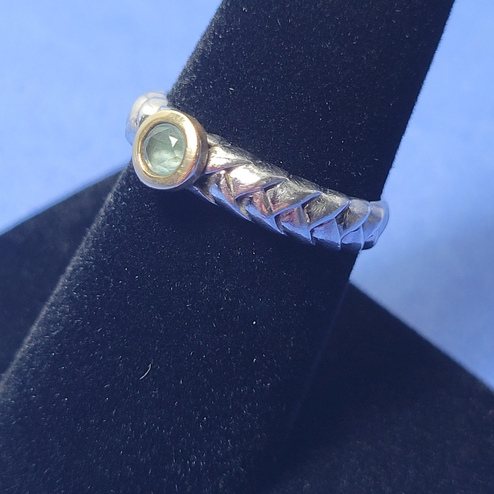 ❤ 925-SILVER AND 10K GOLD RING SIZE 7 - Picture 7 of 15